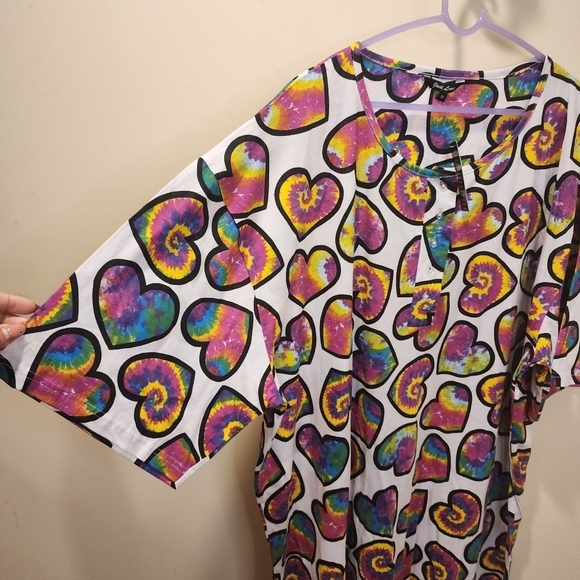 JUST LOVE Hearts printed comfy day dress camisole plus size 3X NWT - Picture 7 of 10